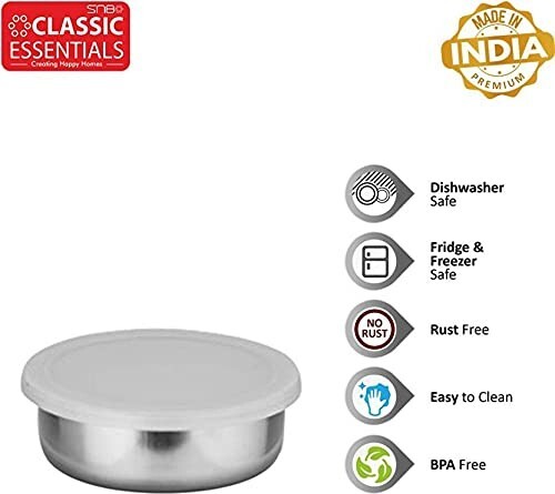 Acciaio Inox Frigo Contenitore Confezione Di 5 Argento - Foto 3 di 5