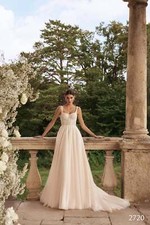 Sparkling 2 in 1 embroidered glitter wedding dress 2720