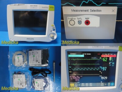 Philips Intellivue MP20 Monitor Ref M8001A W/ MMS Module, Leads & Antenna ~35420
