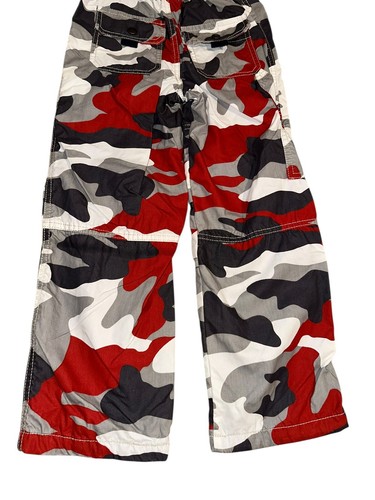 Mini Boden Jersey Lined Camo Pants White Red Gray Navy Lining 7 Elastic Waist - Picture 10 of 11