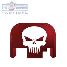 Rowe Tactical Rear Slide Cover Plate for Glock Gen 1-4 -Red- Rowe Punisher Skull