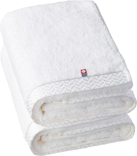 Japanese Highest quality Imabari bath towel Hotel specifications Set of 2 White - Picture 4 of 10