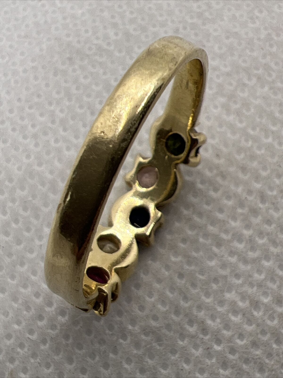 Solid 14K Yellow Gold Created Ruby & Sapphire Mul… - image 6