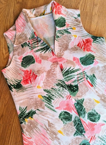 VINTAGE RETRO 60s 70s SWEET ZIP UP SLEEVELESS SHIFT DRESS, S 8 10 - Picture 4 of 6