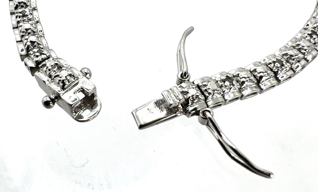 Solid Sterling Silver 925 Diamond Accent Tennis B… - image 5