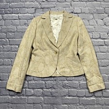 BANANA REPUBLIC Women  s Blazer Jacket Beige Gold Floral Size 4 Feminine Career
