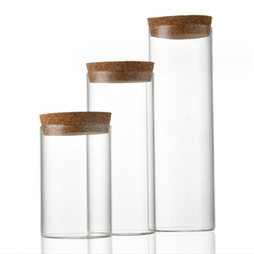 Wholesale 3ml - 650ml Small Clear Glass Bottles Tiny Wide Opening Jars with Cork - Bild 57 von 59