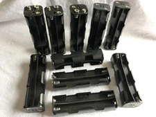 Lot of 10 Battery cell holders for 8 AA batteries with 9 volt snap terminal 