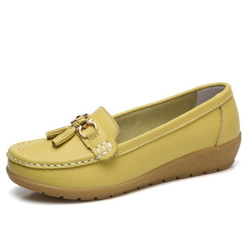 Women Flat Plus Size 44 Women Genuine Leather Shoes Slipony Low Heels Loafers - Picture 29 of 38