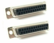 2pcs D-Sub Female Jack DB25pin Soldering Cup Cable End Connector Dsub 2PK, USA