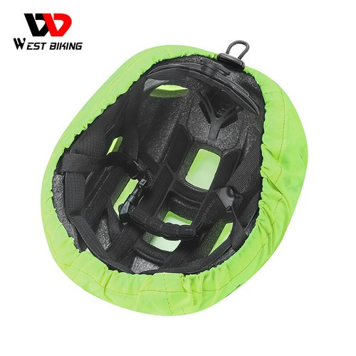 Fahrradhelm Regenschutz Reflektierend Wasserdicht Staubdicht Bezug 25g Grün - Bild 4 von 18
