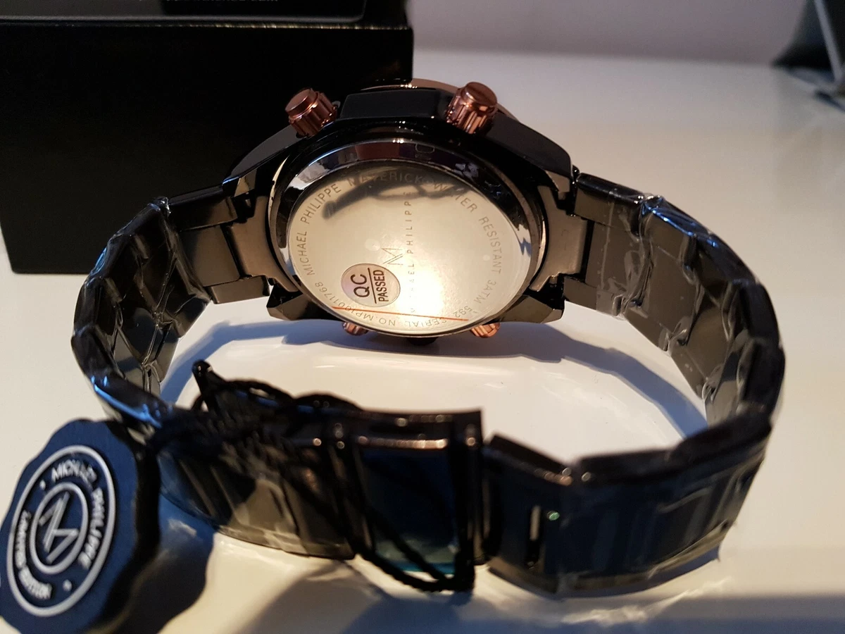 Gents Michael Philippe Maverick Watch rose gold and black steel . NEW MODEL