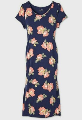 orange and blue maternity dress Blue and orange print maternity dress
