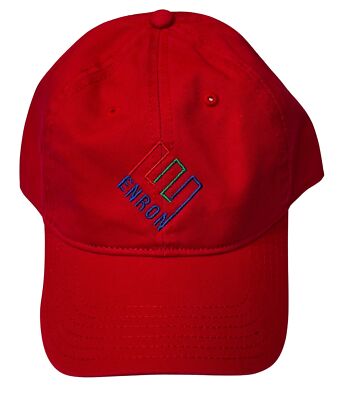 ★RONRON★ LATE CHECKOUT LETTERING BALL CAP RED Enron Hat 2212 - Embroidered Adjustable Corporate History