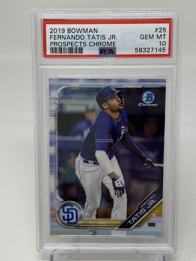 2019 Bowman Chrome #25 Fernando Tatis Jr. Rookie Card - PSA 10 view 3