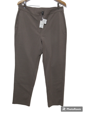 Sz L NWT EILEEN FISHER Taupe Gray Ankle Pants Elastic Waist RN  display picture 1
