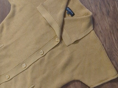 Jones New York Signature Carmel Double Button Down Sweater w/ Pockets Sz Medium - Picture 17 of 20