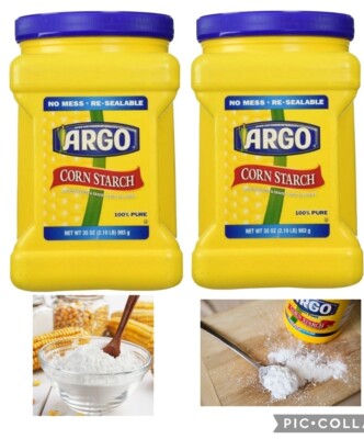ARGO 100% PURE BAKING CORN STARCH THICKENS SAUCES & GRAVIES 2 PACKS OF 2.19Lb. 
