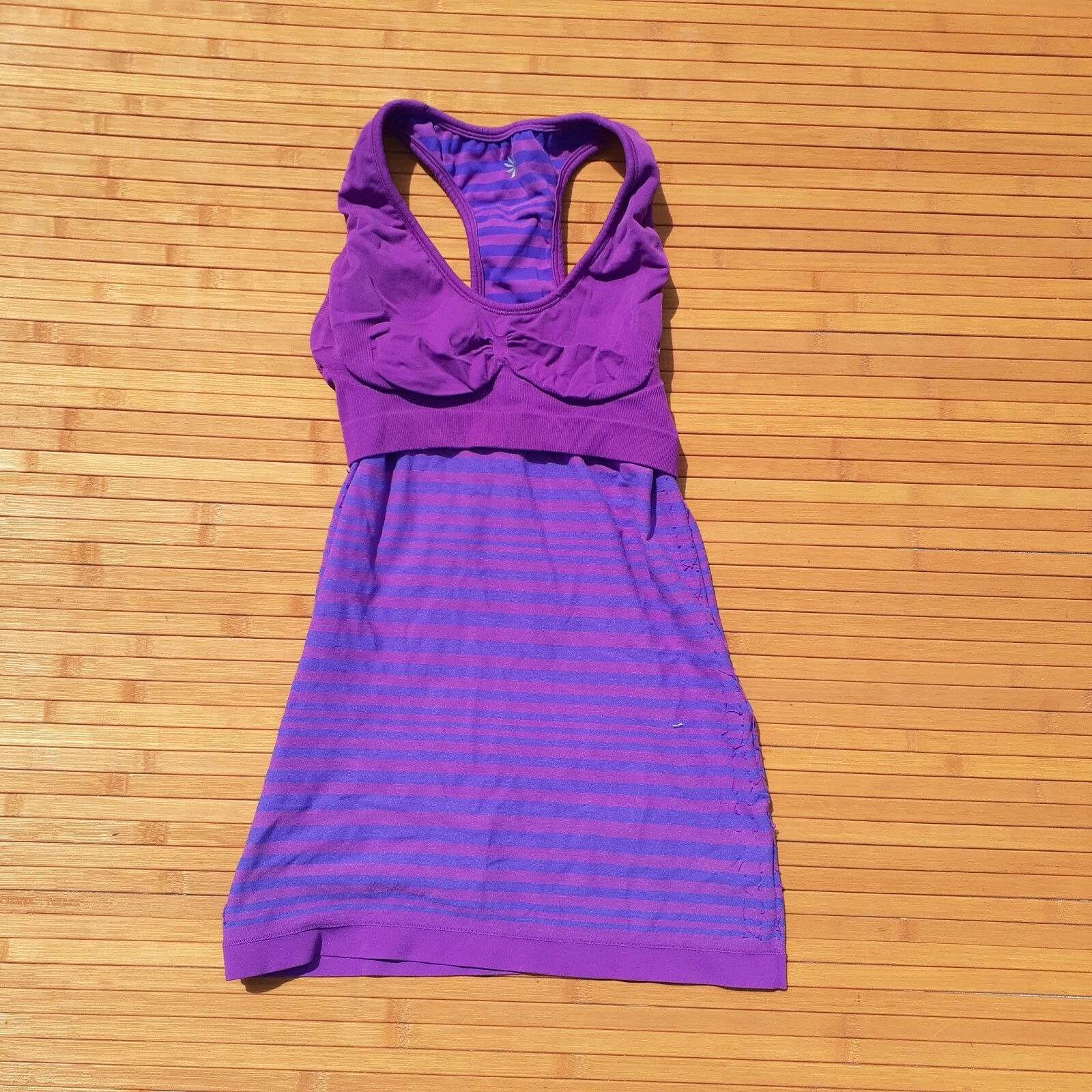 athleta racerback striped bright built in shelf bra workout tank-top