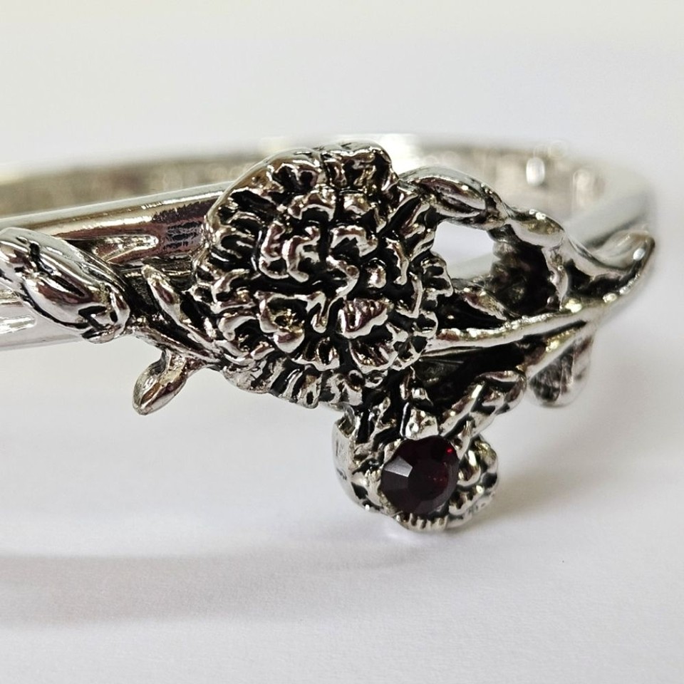 VINTAGE Lenox Flower of the Month January Carnation Red Stone Hinged