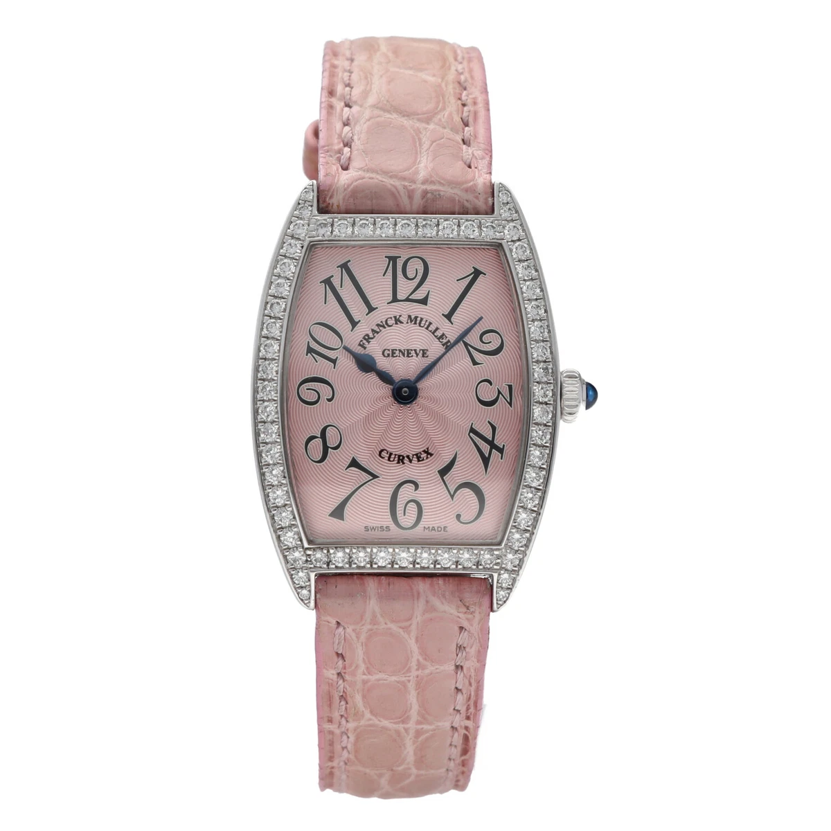 Franck Muller Cintree Curvex 1752 QZ DP 18k White Gold Diamonds