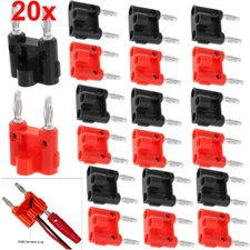 20PC 4mm Gold Dual Banana Plugs Screw Type Speaker Wire Cable Connector US