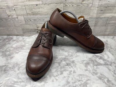 Mephisto Melchior Oxford Men 10M Air-Relax Shoes Derby Brown Pebble Leather Cap 