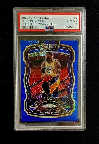 2020-21 Panini Select LeBron James Select Company #9 Blue Shimmer Prizm PSA 10