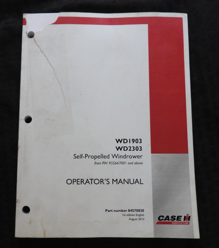 Manuale Dell'Operatore Del Trattore Autopropulsore CASE IH WD1903 ...