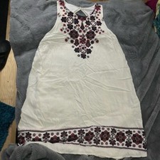 Xhileration white Boho Embroidered sleeveless Dress Size XL