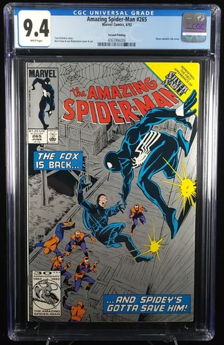 AMAZING SPIDER-MAN 265 CGC 9.4 SILVER 2ND PRINT- 1ST SILVER SABLE REPRINT 1992