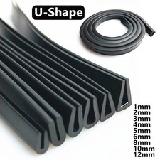 Black Rubber Seal Strip U-Shape Edge Trim Sealing Strips Protector Suit 1-12mm