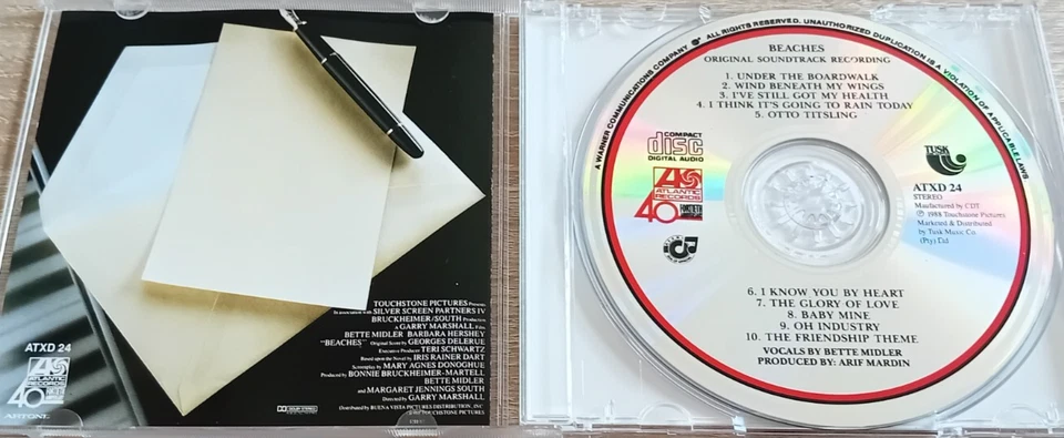 Bette Midler - Beaches - Original Soundtrack - CD-Album / Atlantic 1988, ATXD 24 - Bild 2 von 3