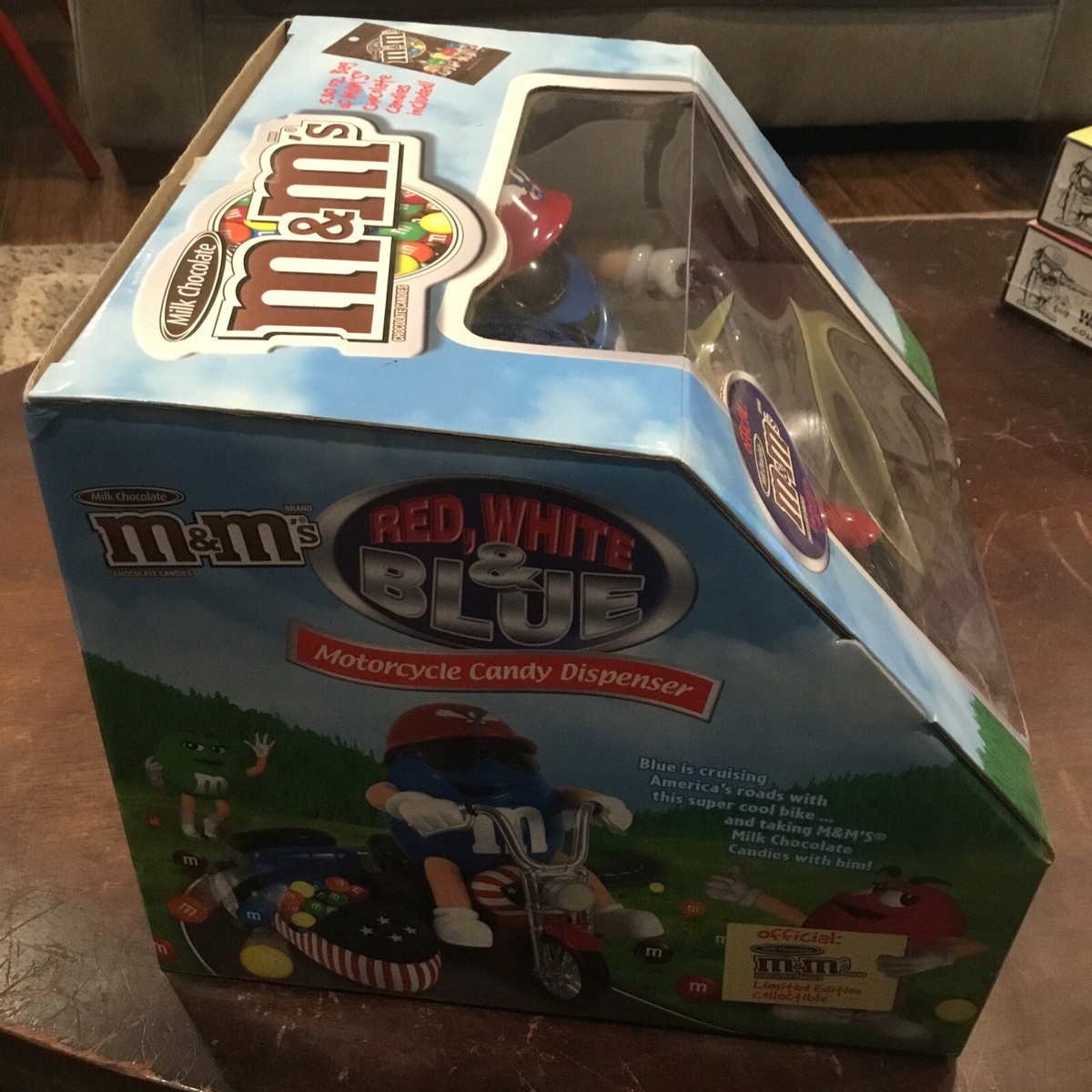 M&M Red White & Blue Motorcycle Candy Dispenser MM