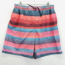 Nike Swim Trunks Shorts Mens Large Quick Dry Mesh Lined Drawstring Striped