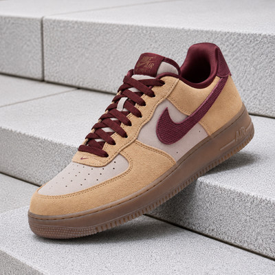 Nike Air Force 1 Low '07 Premium Linen Moon Burgundy IQ3408-286 Men's Size New