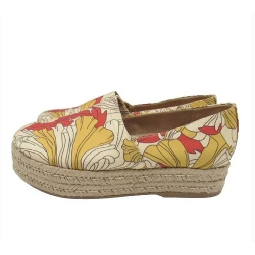 Naturalizer Thea 3 Plateau Espadrilles creme Blumen Stoff Slipper Größe 8,5 neu mit Etikett - Bild 2 von 12