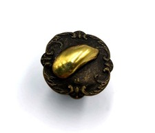 Artisan Made Brass Oyster Shell Scroll Signed Adjustable Ring