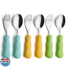 ANNOVA Kids Silverware 6 Pieces Set Children's Flatware - Stainless Steel Cut