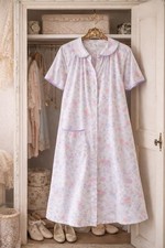 True Vintage JC Penney House Robe Duster Floral Cottagecore Lilac Pastel XL 18