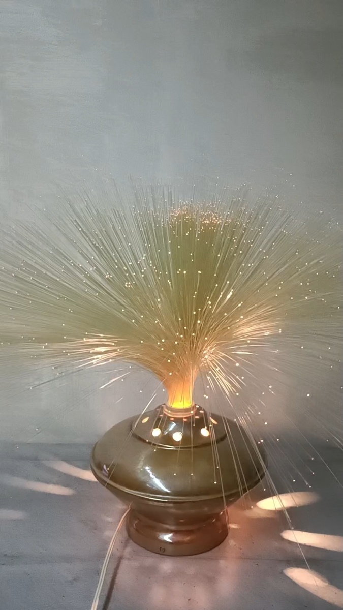 Vintage 1980s Retro Fiber Optic Color Lamp Fiber Optic Light