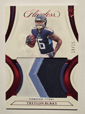 Panini 2022 Flawless Rookie Patches Ruby /15 Treylon Burks Titans #RP-TB