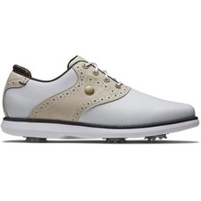 Footjoy Golf Shoes Traditions Saddle 97938 Style 7 Medium Womens White Beige