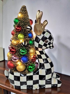 Mackenzie-Childs Granny Kitsch Retro Christmas Deer Tree  Lights Up