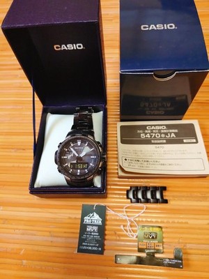 Casio Pro Trek PRW-6100YT Solar Atomic Triple Sensor Watch From Japan