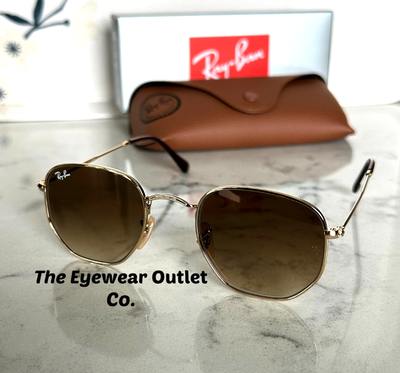 RayBan (Store Display) Hexagonal Gradient Brown RB3548 Ray-Ban RB3548N - Hexagonal Sunglasses | FramesDirect.com main image 4