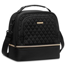 Insulated Lunch Bag For Women Double Deck Lunch Box 15 Can Leakproof Portable Re