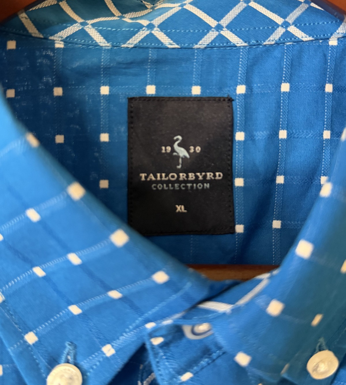 Tailorbyrd Men’s Blue Plaid Button Down Shirt XL … - image 3