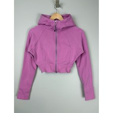 Lululemon scuba full-zip hoodie cropped dahlia mauve pink size 2
