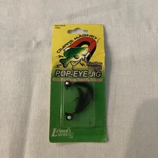 Leland’s Lures Crappie Magnet Feather Weight Pop-Eye Jig Black 1/32 SZ6 Hook